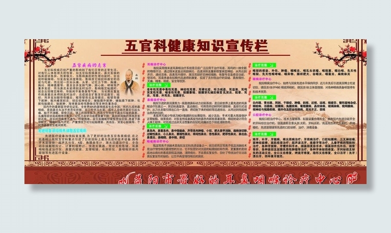 五官科宣传栏图片(2400X1200)cdr矢量模版下载