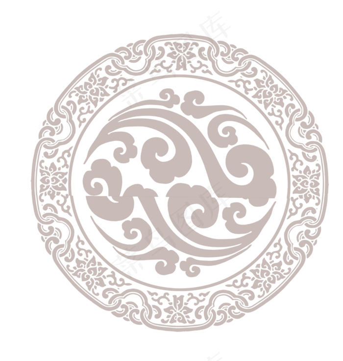 中国风浅色圆祥云