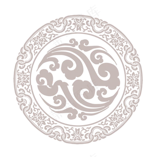 中国风浅色圆祥云