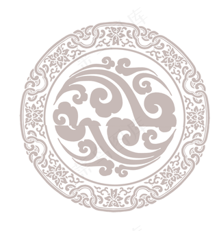 中国风浅色圆祥云