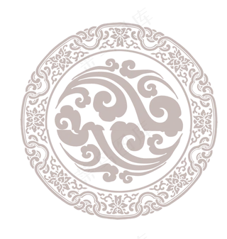 中国风浅色圆祥云