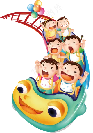 卡通儿童边框读书儿童png透明背景...