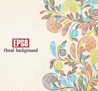 彩铅花纹设计图片