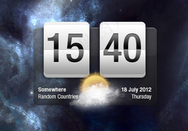 仿墨迹天气界面PSD分层素材psd模版下载