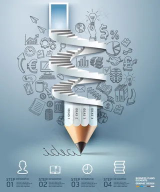 铅笔商务信息图