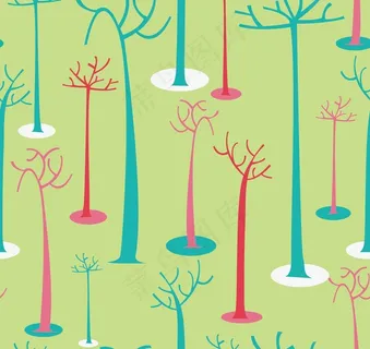 卡通树木底纹背景图片