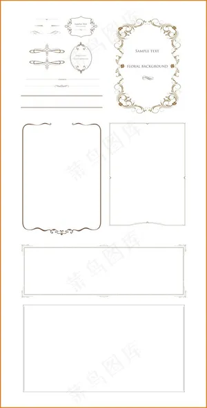 欧式花纹边框矢量