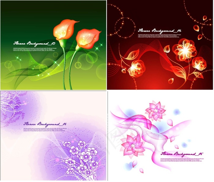 梦幻植物eps,ai矢量模版下载