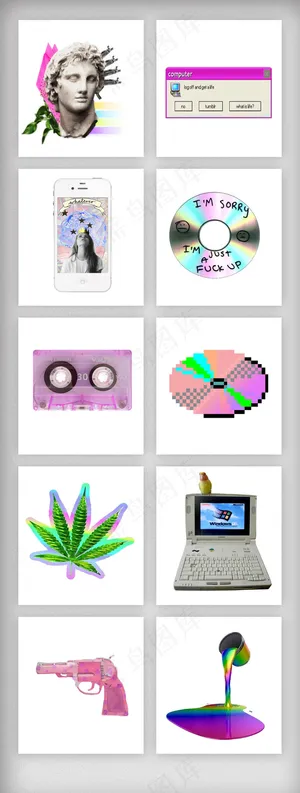 蒸汽波个性艺术元素素材