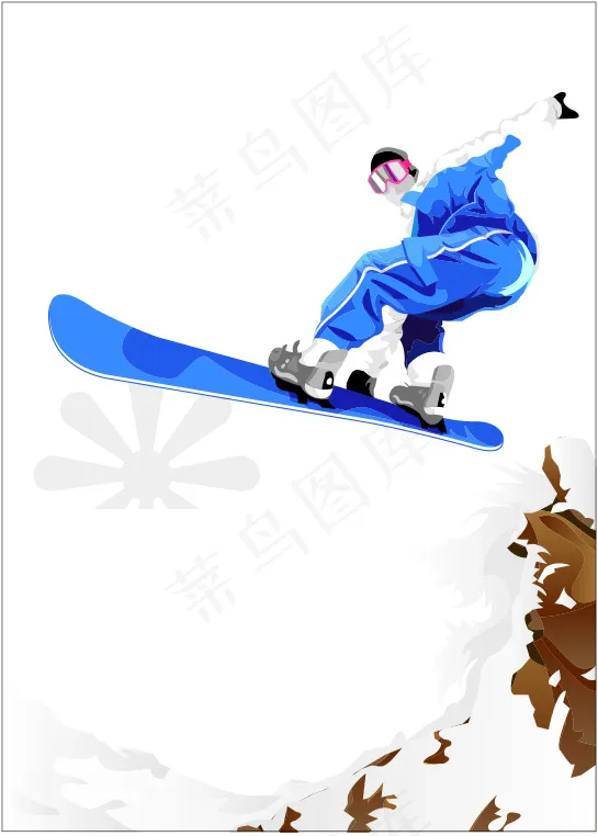 滑雪ai矢量模版下载
