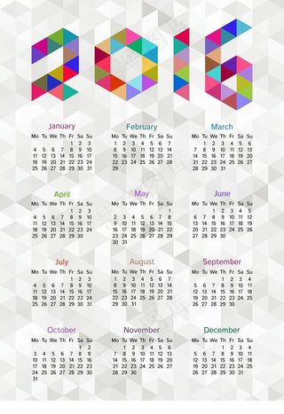 2016年日历晶格化图片矢量