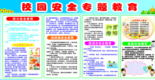 校园安全展板图片cdr矢量模版下载
