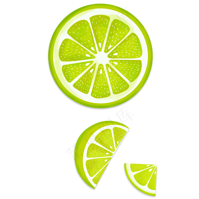 绿色的柠檬装饰素材