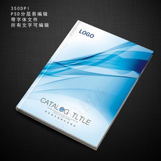 蓝色时尚通用商务线条画册封面