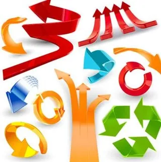 水晶质感动感箭头矢量素材