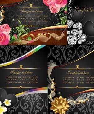 4的钱花的卡片矢量