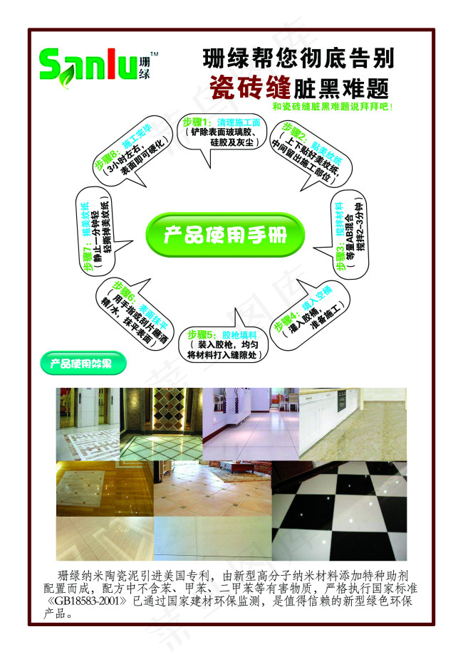 产品效果及使用说明psd模版下载