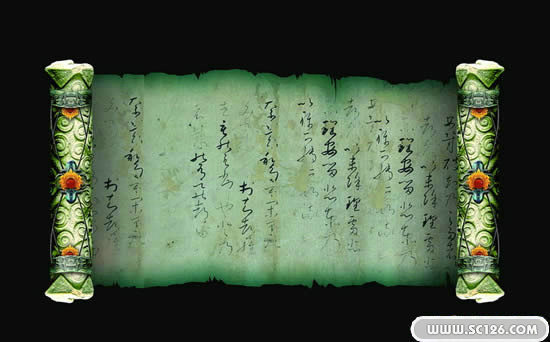 古典皇室卷轴PSD素材 2psd模版下载