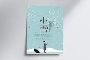 简约时尚二十四节气小雪海报