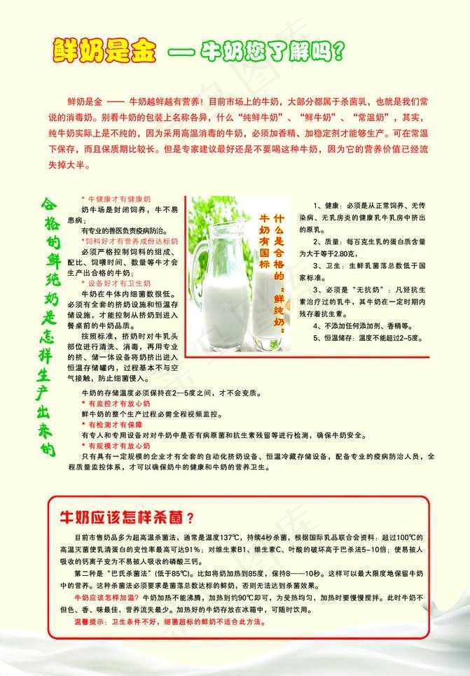 牛奶宣传图片psd模版下载