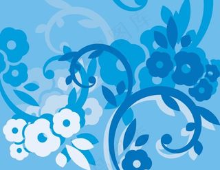 蓝白花纹背景