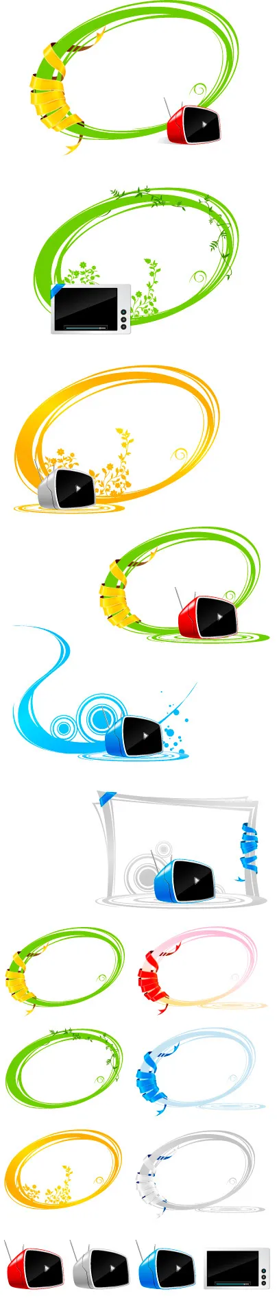 显示器与线条矢量素材ai矢量模版下载