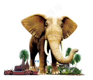 泰国旅游大象泰国景点泰国地图PNG...