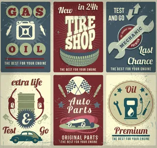古汽车维修海报