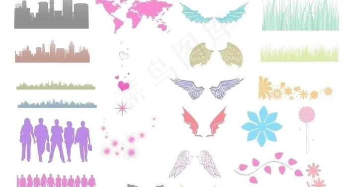 翅膀图片psd模版下载