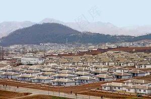 朝鲜城市里的房子