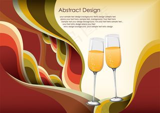 香槟杯子潮流背景矢量素材