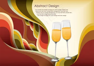 香槟杯子潮流背景矢量素材