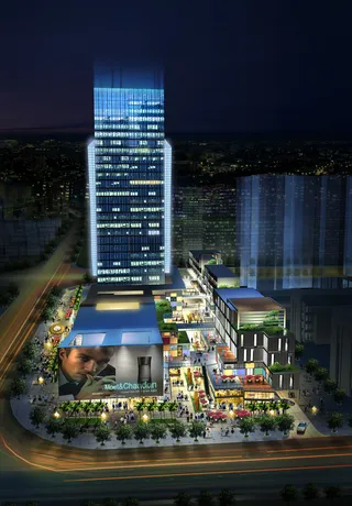 商业中心灯光效果图PSD分层