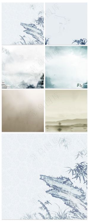 淘宝天猫中国风山水主图背景