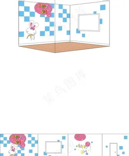 小白兔儿童墙纸图片