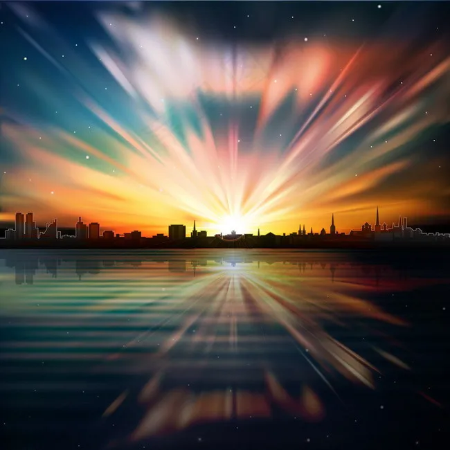 城市风景图片eps,ai矢量模版下载