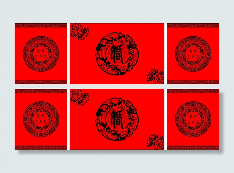 中式婚礼cdr矢量模版下载