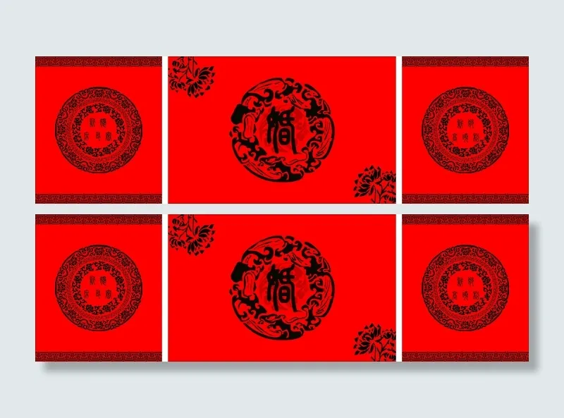 中式婚礼cdr矢量模版下载