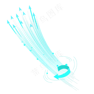 发光蓝色科技箭头光束,免抠元素