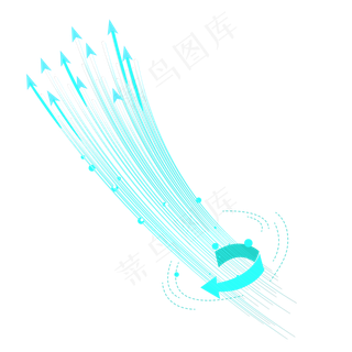 发光蓝色科技箭头光束,免抠元素