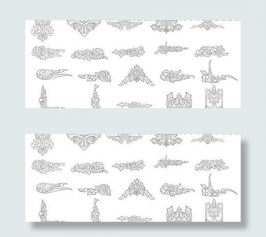 欧式线描花边元素矢量素材图片eps,ai矢量模版下载
