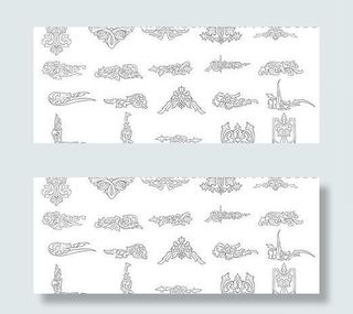 欧式线描花边元素矢量素材图片