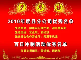 电信局荣誉榜图片