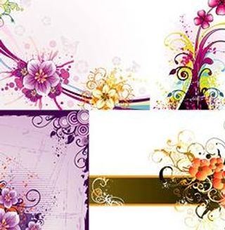 4款精美花朵花纹矢量素材