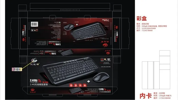 科技包装盒 键盘鼠标图片(1100X680)cdr矢量模版下载