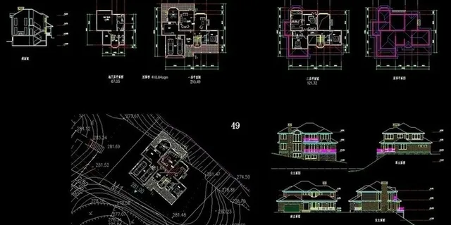 临水山坡别墅 cad图图片 临水山坡别墅 cad图图片