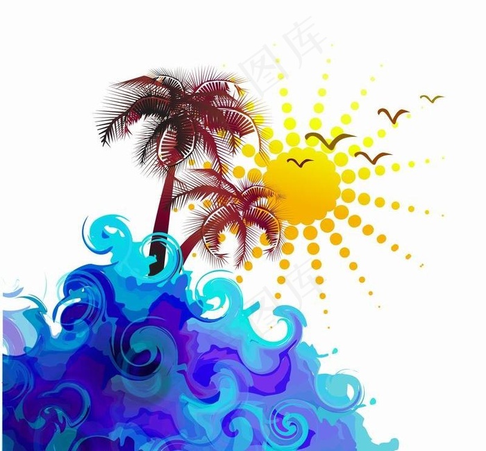 水墨夏日风景图片