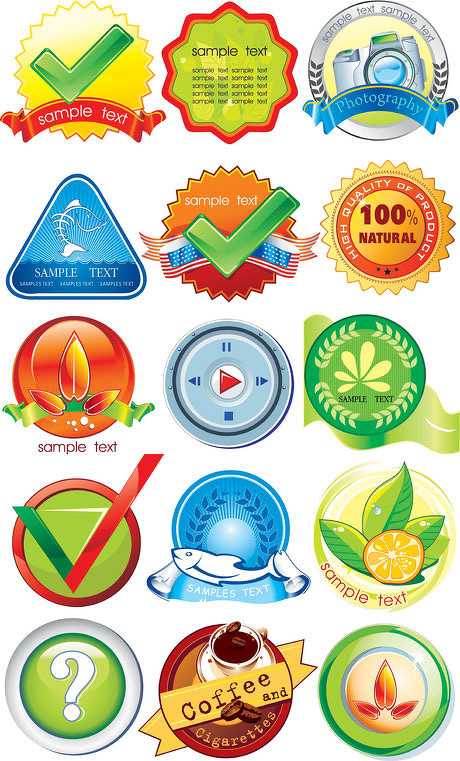 精致徽章标签矢量素材