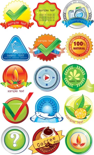 精致徽章标签矢量素材