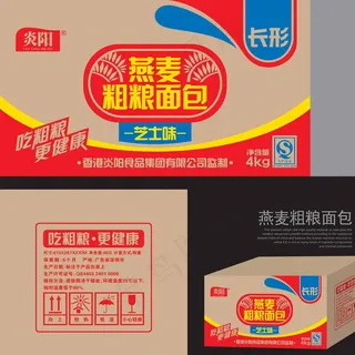 燕麦粗粮面包纸箱图片